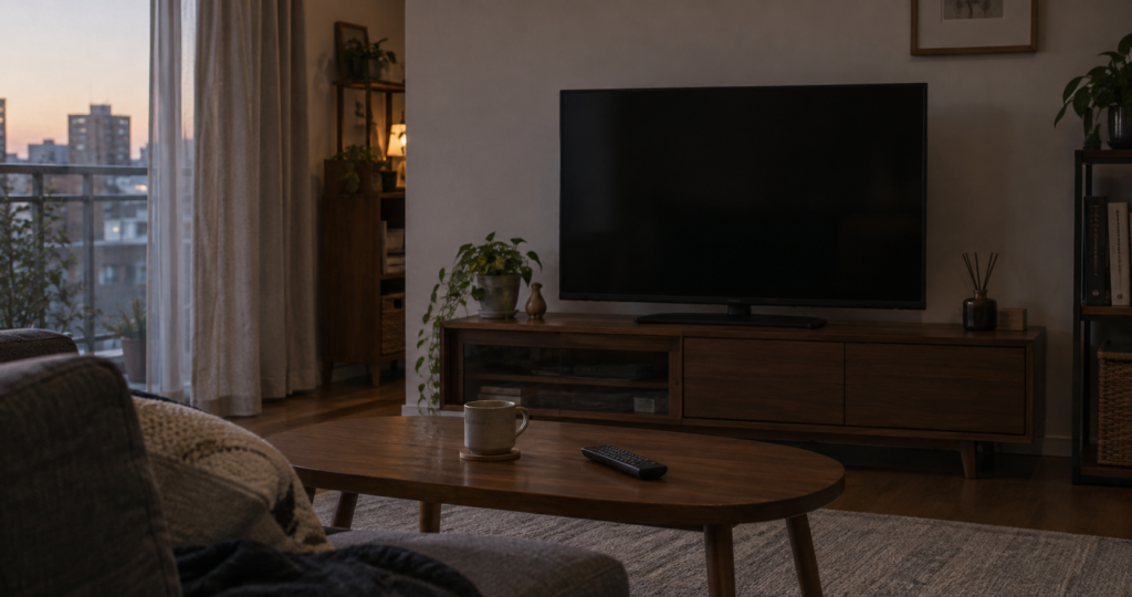 自宅で動画を見る環境のイメージ。AI生成のイメージ。ABEMAのサービス画面や番組の画像ではありません。